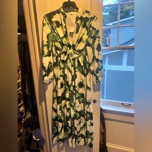 Green and White Maxi Dress